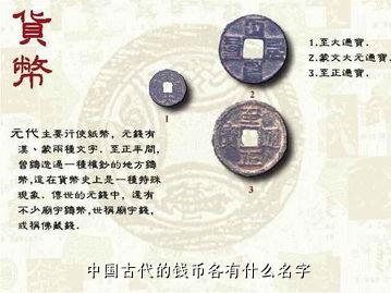 中国古代的钱币各有什么名字