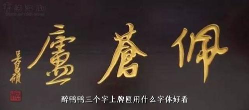 醉鸭鸭三个字上牌匾用什么字体好看