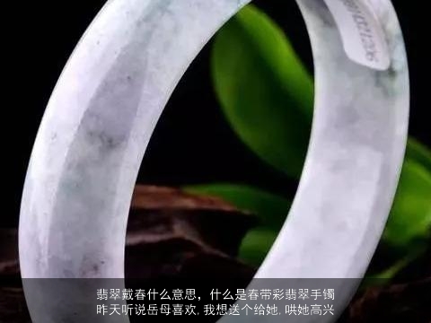 翡翠戴春什么意思，什么是春带彩翡翠手镯昨天听说岳母喜欢,我想送个给她,哄她高兴