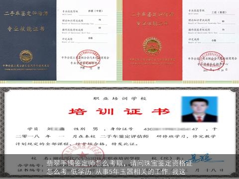 翡翠手镯鉴定师怎么考取，请问珠宝鉴定资格证怎么考,低学历,从事5年玉器相关的工作,我这