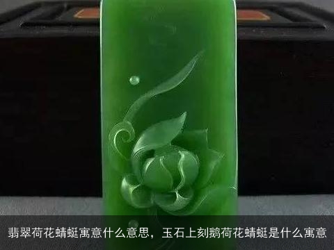 翡翠荷花蜻蜓寓意什么意思，玉石上刻鹅荷花蜻蜓是什么寓意