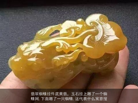 翡翠蜘蛛挂件底黄翡，玉石挂上雕了一个蜘蛛网,下面雕了一只蜘蛛,这代表什么寓意搜