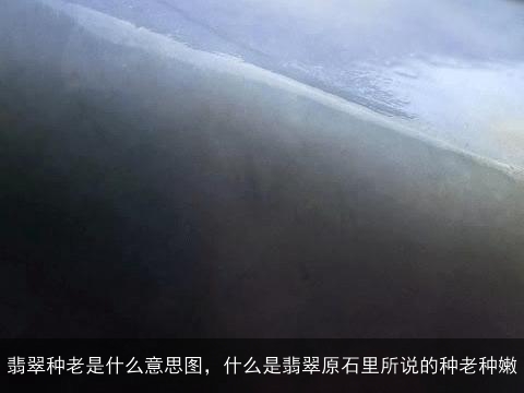 翡翠种老是什么意思图，什么是翡翠原石里所说的种老种嫩