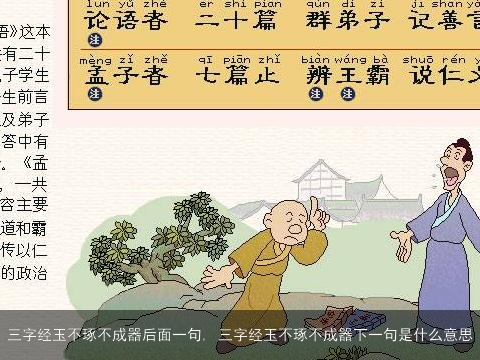 三字经玉不琢不成器后面一句, 三字经玉不琢不成器下一句是什么意思